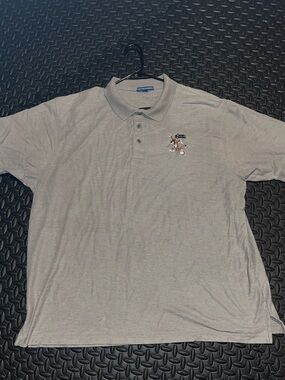 Port Authority Light Gray Polo with Embroidered Chester Cheeto on Chest
